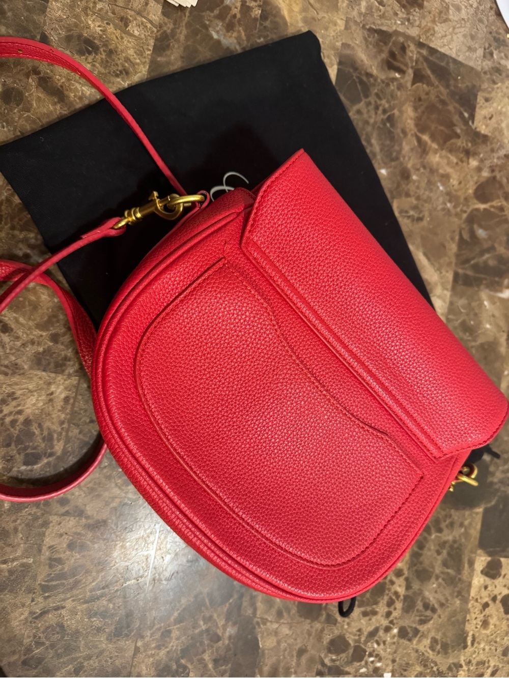 Glamsholic Red Leather Crossbody Bag with Card Holder - Picture 3 of 5